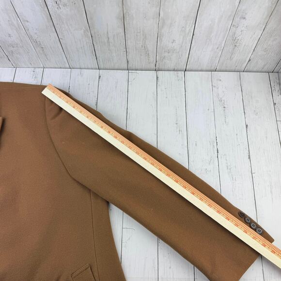 Calvin Klein Brown Wool Cashmere Stewart Coat Single Breasted Men's Size 52XL - Picture 14 of 16